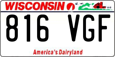 WI license plate 816VGF