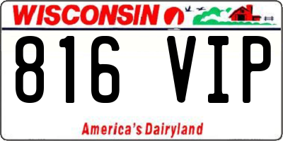 WI license plate 816VIP