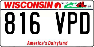 WI license plate 816VPD