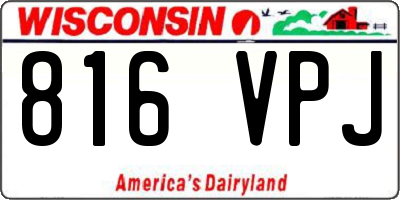 WI license plate 816VPJ