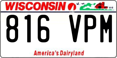 WI license plate 816VPM