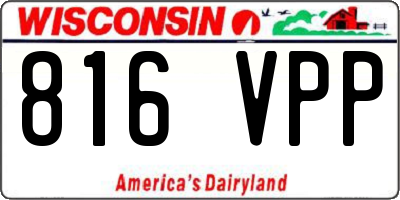 WI license plate 816VPP
