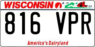 WI license plate 816VPR