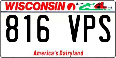 WI license plate 816VPS