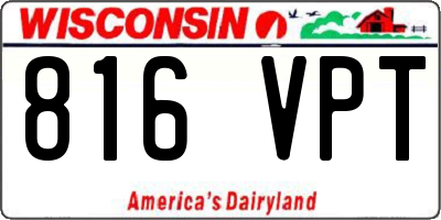 WI license plate 816VPT