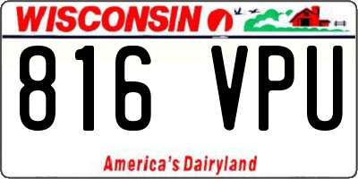 WI license plate 816VPU