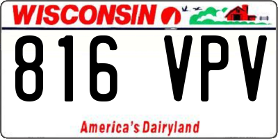 WI license plate 816VPV
