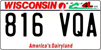 WI license plate 816VQA