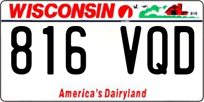 WI license plate 816VQD