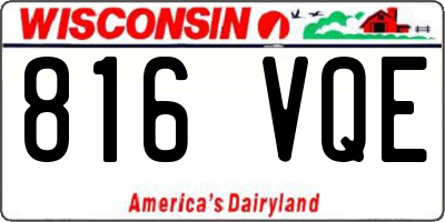 WI license plate 816VQE