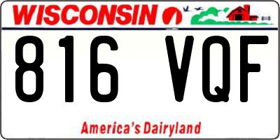 WI license plate 816VQF
