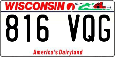 WI license plate 816VQG