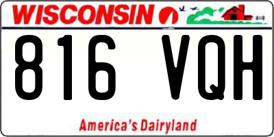 WI license plate 816VQH