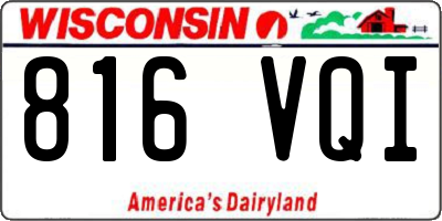 WI license plate 816VQI