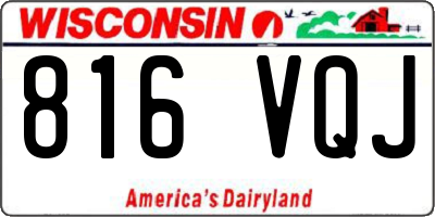 WI license plate 816VQJ