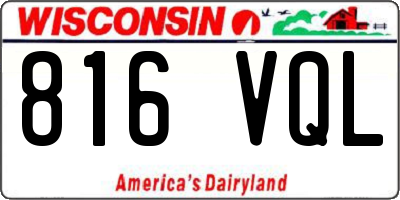 WI license plate 816VQL