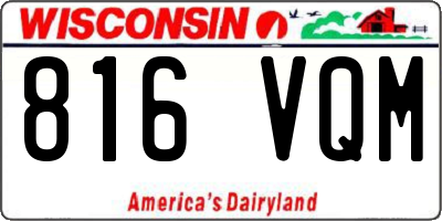 WI license plate 816VQM