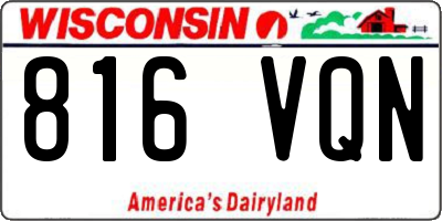 WI license plate 816VQN