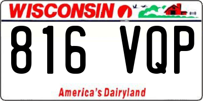 WI license plate 816VQP