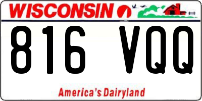 WI license plate 816VQQ