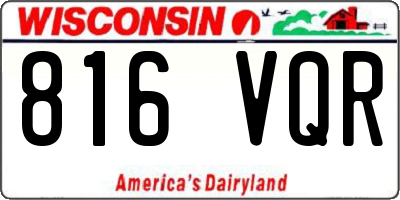 WI license plate 816VQR