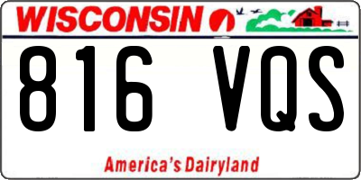 WI license plate 816VQS