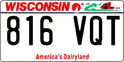 WI license plate 816VQT