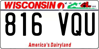 WI license plate 816VQU