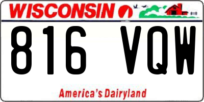 WI license plate 816VQW