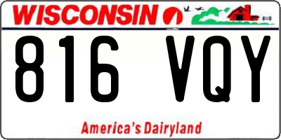 WI license plate 816VQY