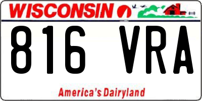 WI license plate 816VRA