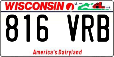WI license plate 816VRB