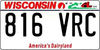 WI license plate 816VRC