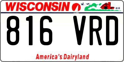 WI license plate 816VRD