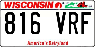 WI license plate 816VRF