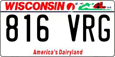 WI license plate 816VRG