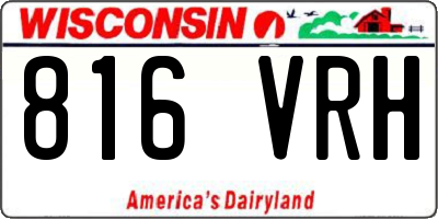 WI license plate 816VRH
