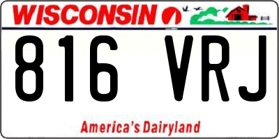 WI license plate 816VRJ
