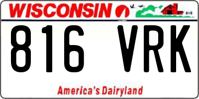 WI license plate 816VRK