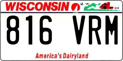 WI license plate 816VRM