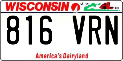 WI license plate 816VRN