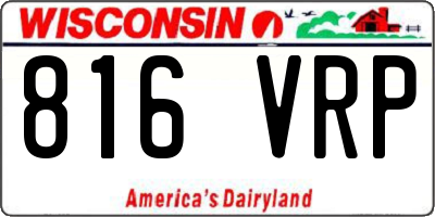 WI license plate 816VRP