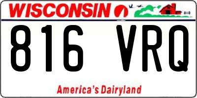 WI license plate 816VRQ