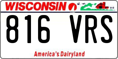 WI license plate 816VRS