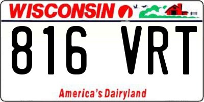 WI license plate 816VRT