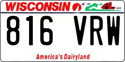 WI license plate 816VRW