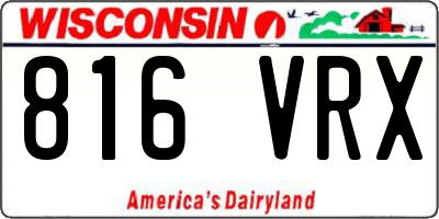 WI license plate 816VRX