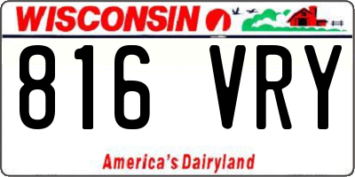 WI license plate 816VRY