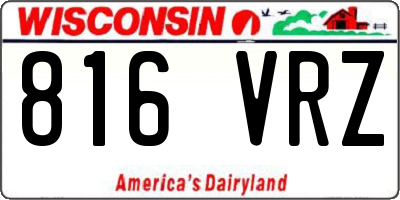 WI license plate 816VRZ