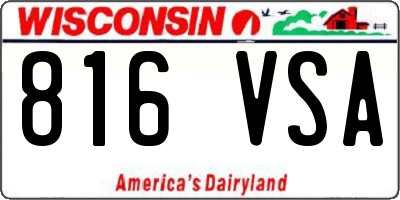 WI license plate 816VSA